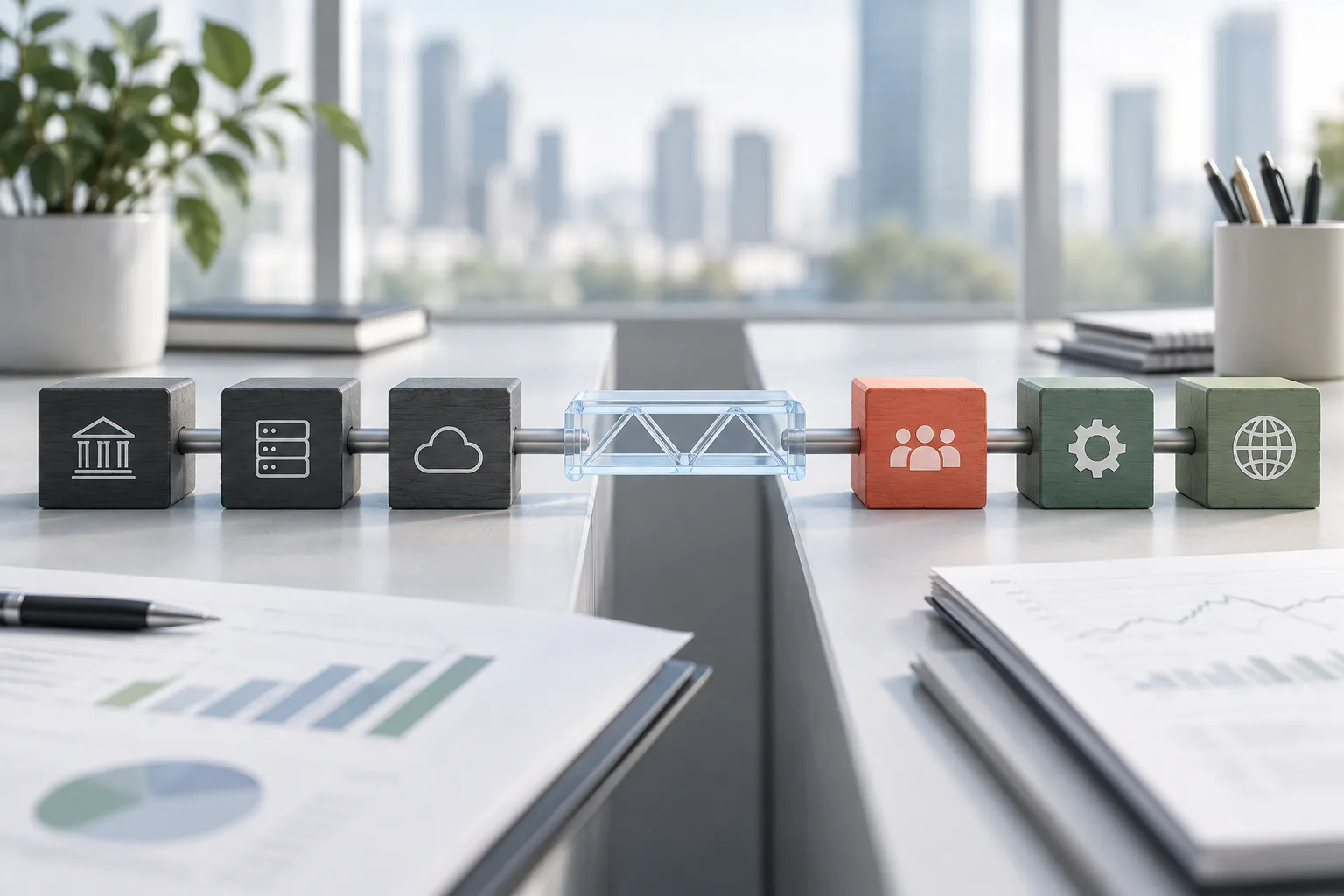 Illustration de la continuité opérationnelle entre une société de gestion et ses prestataires technologiques
